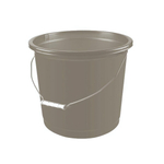 Ведро круглое 15л с железной ручкой цвет светло-серый