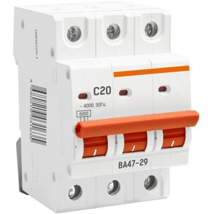 Автоматический выключатель ВА47-63 4,5кА, 3P 20А (C)
