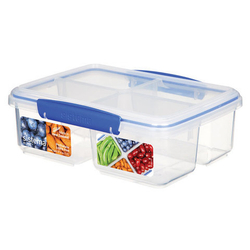 Контейнер прямоугольный четырехсекционный 1.74л Sistema Klip It синий