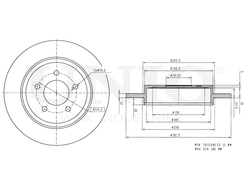 Диск тормозной задний UNIO BRD-20433