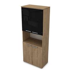 9Ш.005.27 Шкаф высокий со стеклом и нишей (800*450*2045)