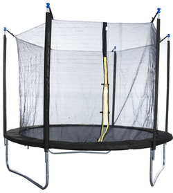 Батут с лестницей и внутренней сеткой 180 см черный