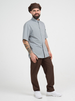 Серая мужская рубашка-китель "Мир" для повара и кондитера NVDesign