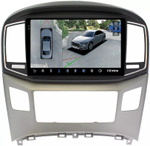 Магнитола для Hyundai H1, Grand Starex 2015-2022 (ШГУ монохром) - Teyes CC3-2K-360 монитор 9.5" 2K QLED на Android 10, 6Гб+128Гб, CarPlay, 4G SIM-слот, 4 камеры в комплекте