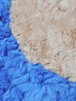 "Вязаный" детский плед из натурального меха рекс "Котик" 120х80 см (голубой)