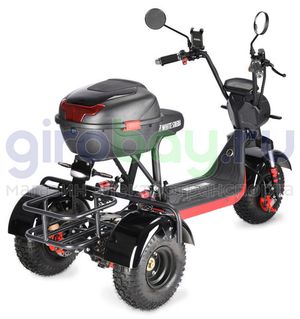 Электроскутер WHITE SIBERIA TRIKE MINI 1500W - Черный фото 5