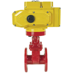 Wedge gate valve 30c939r red Elephant-GGG50-EPDM-F4-RED PSI232 class 150 T≤230-248°F flange connection, with rubber lined wedge EPDM, electric actuator Elephant MT-110/220, 110/220V