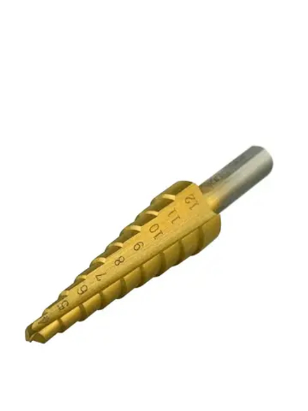 Сверло ступенчатое 4х12мм,13 ступ.,шаг 3мм VERTEXTOOLS 4-12