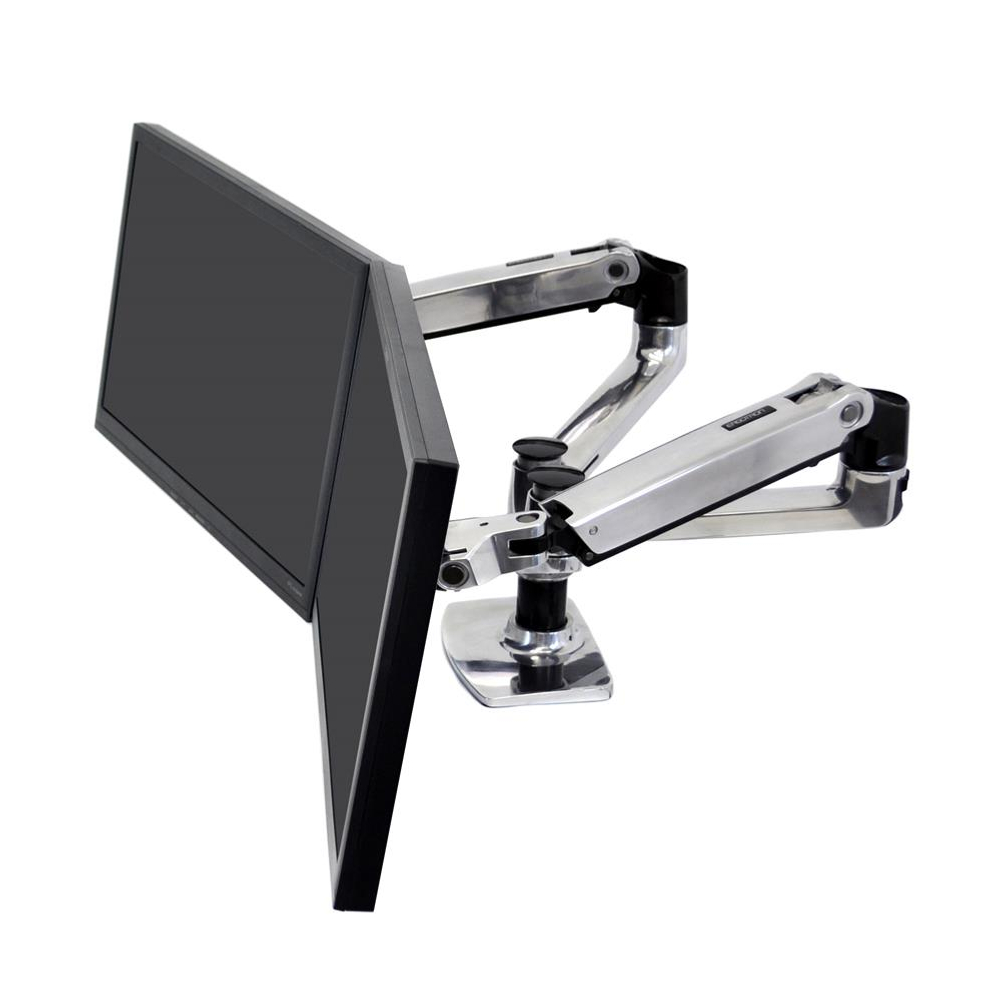 Двойное настольное крепление Ergotron LX Dual Side-by-Side Arm (45-245-026), Серебряный