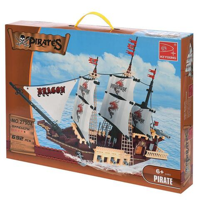 Конструктор блочный Аусини Пираты 692дет., коробка 27904