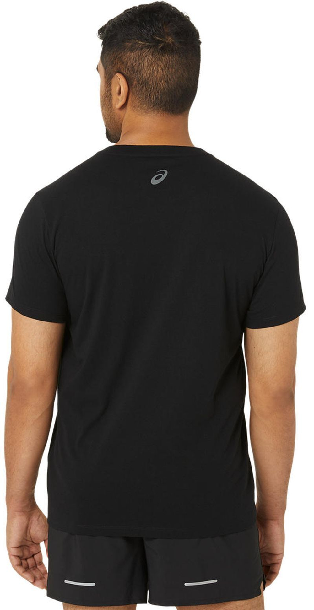 Мужская теннисная футболка Asics Chest Logo Short Sleeve T-Shirt - performance black/Графит grey