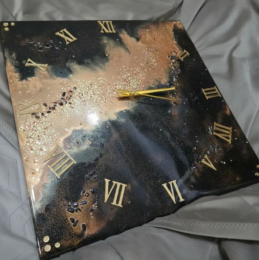 Настенные часы-картина из эпоксидной смолы ручная работа