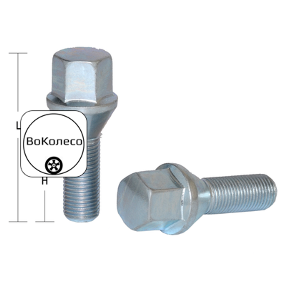Болт M12x1,5 (52/ 28) hex17 конус цинк S-966-07