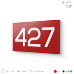 Номер на дверь 427, табличка на дверь для офиса, квартиры, кабинета, аудитории, склада, красная 120х70 мм, Айдентика Технолоджи