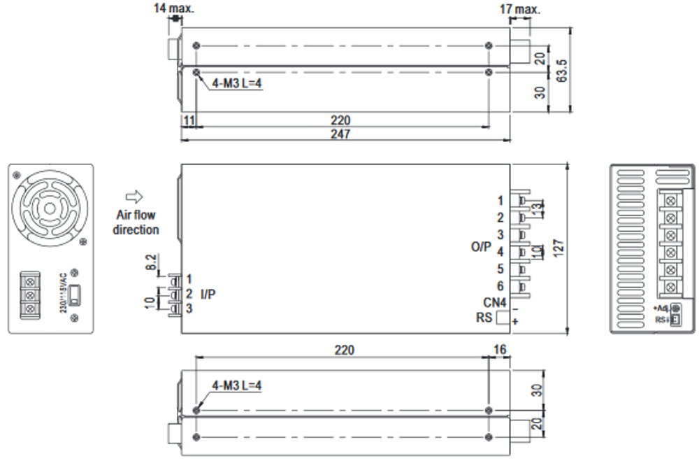 Преобразователь AC-DC сетевой Mean Well SE-600-12