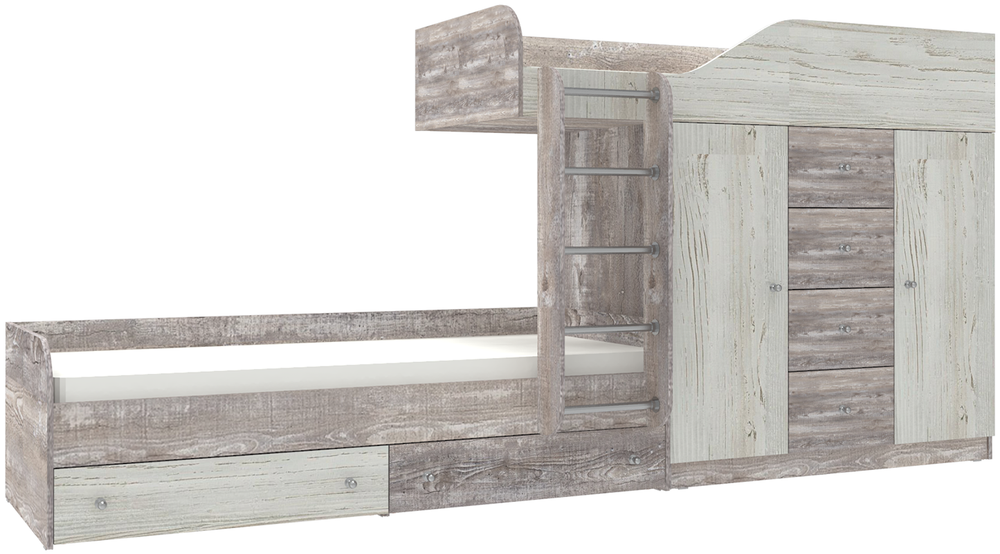 Двухъярусная кровать КарИВи Астра 6 Бетон Винтерберг