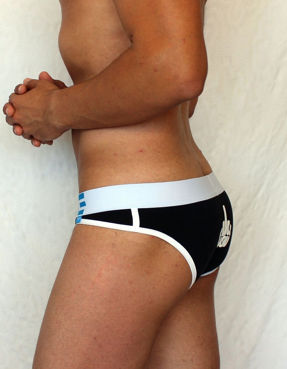 Черные трусы-слипы с провокационным принтом на задней части (Размер: S) (Цвет: черный)