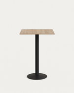Высокий садовый столик Esilda натуральный на черном металлическом основании 60 x 60 x 96 см