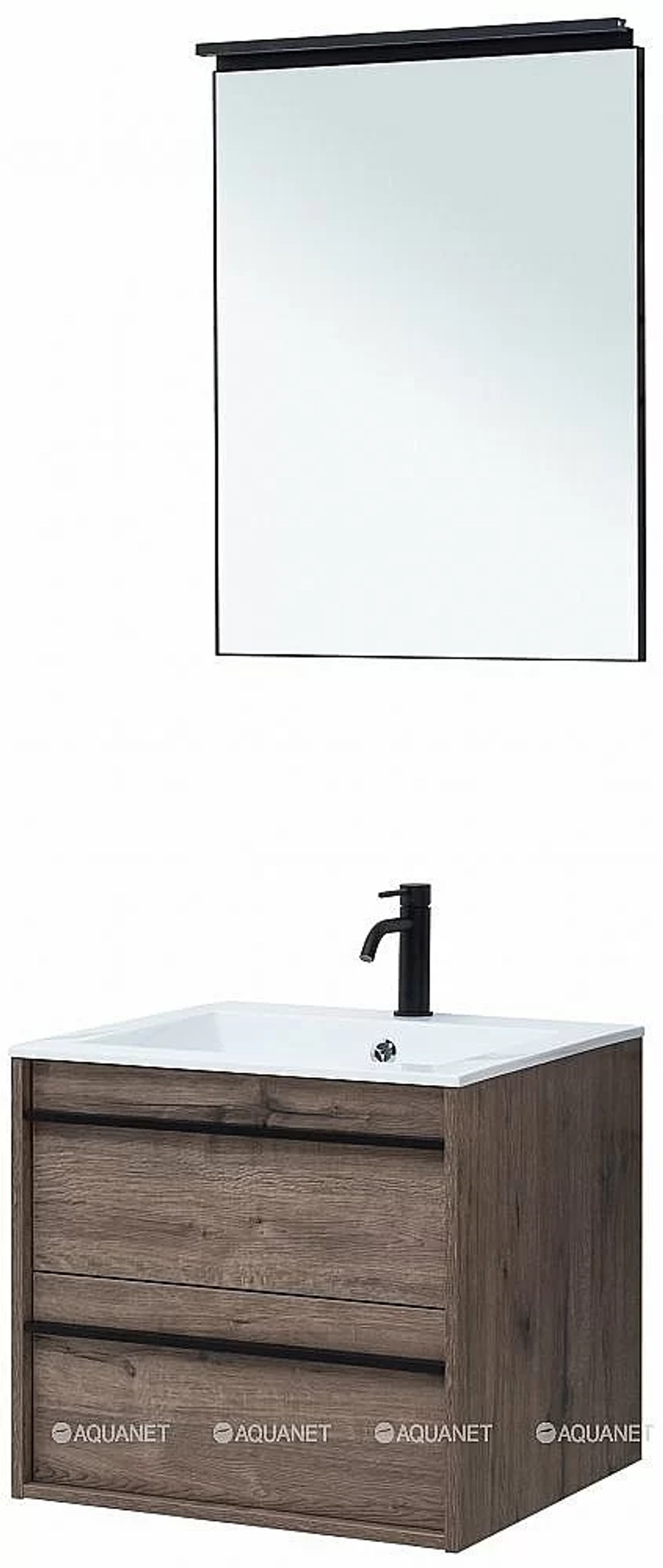 Тумба с раковиной Aquanet Lino 60 Дуб Веллингтон