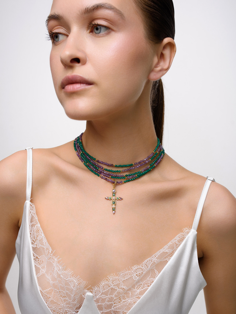 Колье "Queen cross" Gold