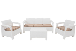 Мебель Tweet Диван 3-х местный, белый