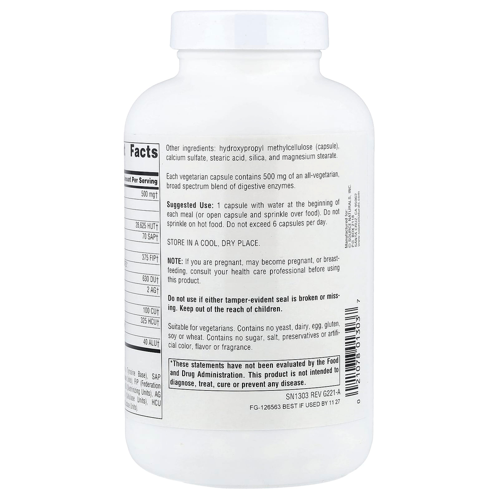 Source Naturals, Daily Essential Enzymes®, 240 вегетарианских капсул