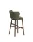 Барный стул Ciselia из темно-зеленого шенилла с ножками из ясеня в отделке орех