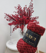 Плед 150*200см «Pompon», цвет бордо, микрофлис, 240 гр/м²