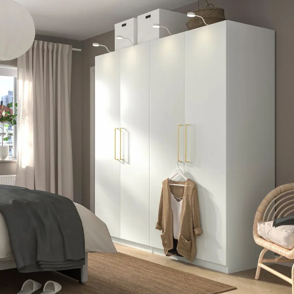 Гардероб - IKEA PAX/FORSAND/ПАКС/ФОРСАНД ИКЕА, 200x60x201 см, белый
