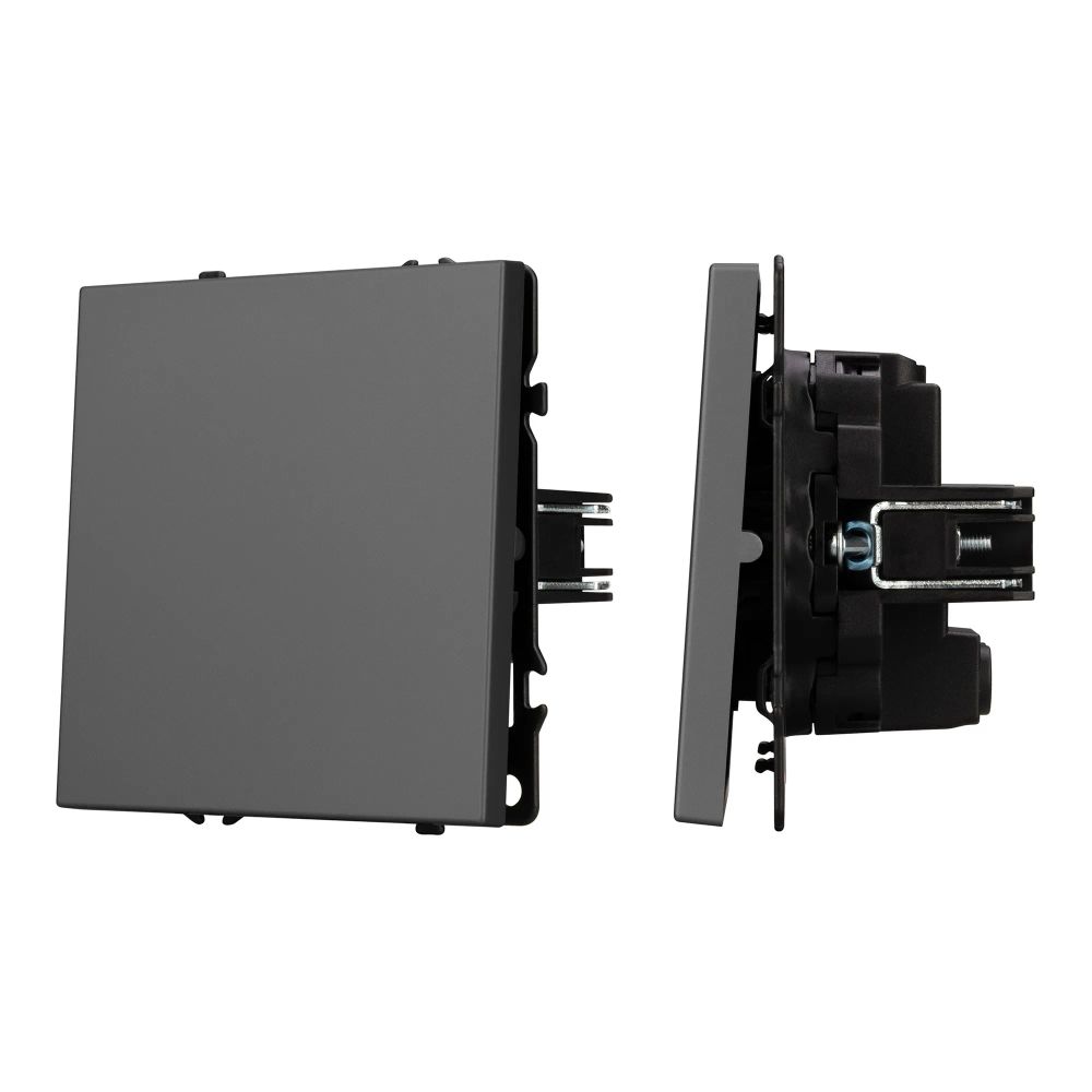 Механизм выключателя одноклавишный перекрёстный SWT-NOBE-MKX1-SFPL-GR (230V, 10A) (Arlight, Серый базальт) 054251