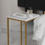 Набор из 2-х столиков Bergenson Bjorn Mayen Gold, белые/золотистые