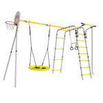 Детский спортивный комплекс для дачи ROMANA Акробат - 2 (желтый/серый) (с качелями гнездо)