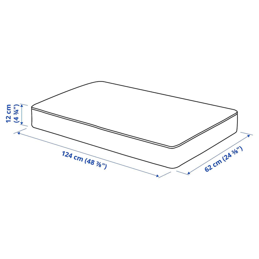 IKEA FRÖSÖN  (ИКЕА ФРÖСÖН)  -  Чехол для подушки на сиденье, темно-серый, открытый, 124x62 см