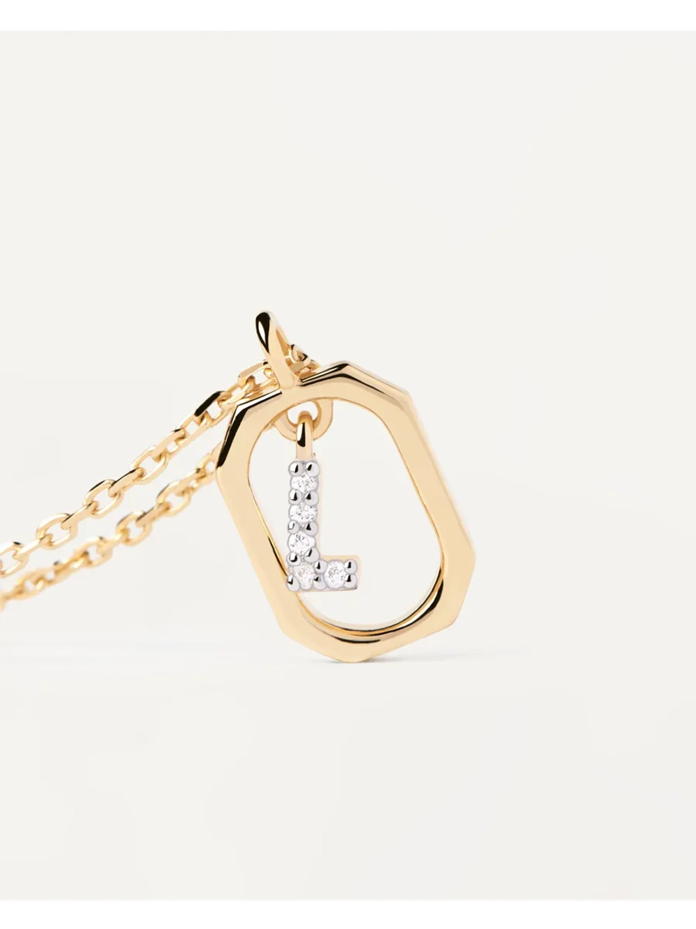 Колье Мини-Буква l серебро 925 пробы покрытое золотом