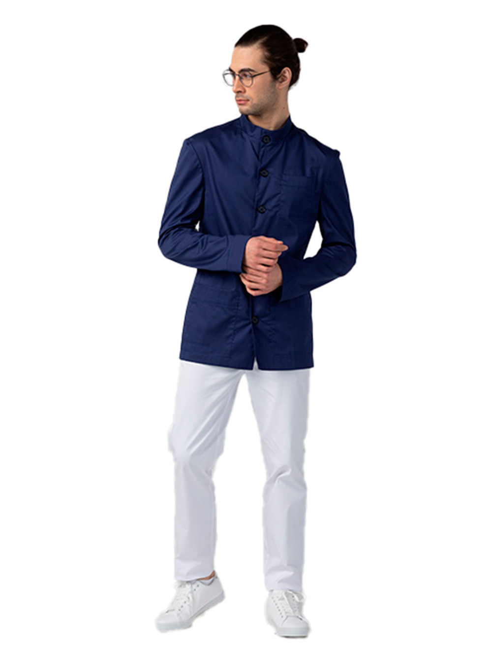 Пиджак медицинский мужской Dr. Nice DRN811 на пуговицах, белый, 52