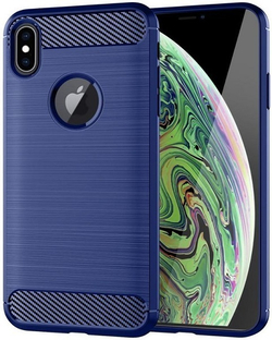 Чехол для iPhone XS Max цвет Blue (синий), серия Carbon от Caseport