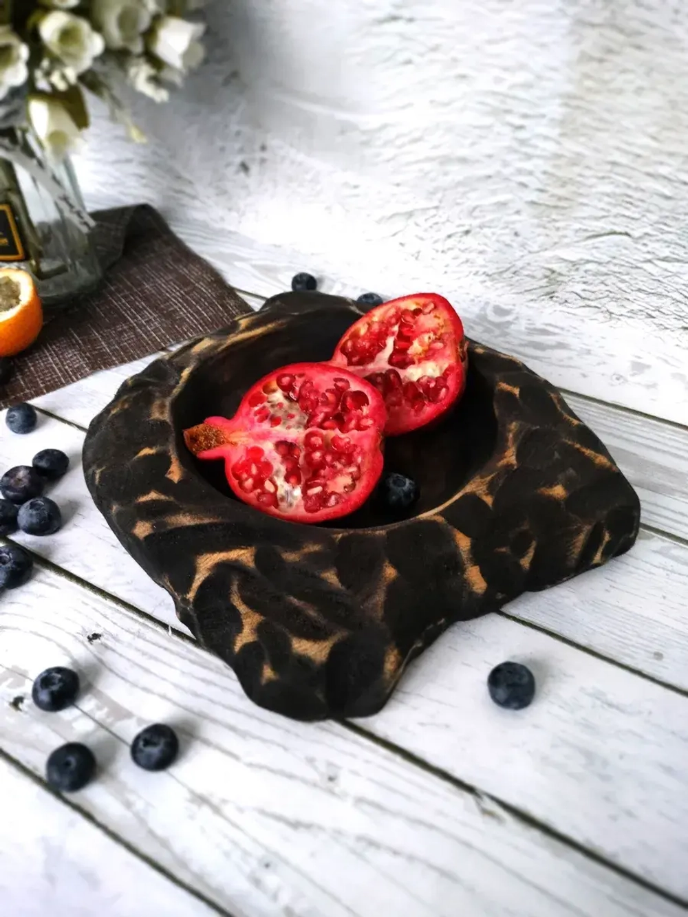 Деревянная сервировочная тарелка из Кедра