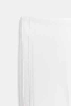 ZARA БРЮКИ FLARE С БОКОВЫМИ ШВАМИ, БЕЛЫЙ