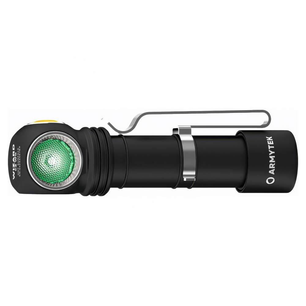 Налобный фонарь Armytek Wizard C2 WG Magnet USB (теплый свет) - возможность выбора между теплым светом (1020 люмен) и зеленым светом (400 люмен).