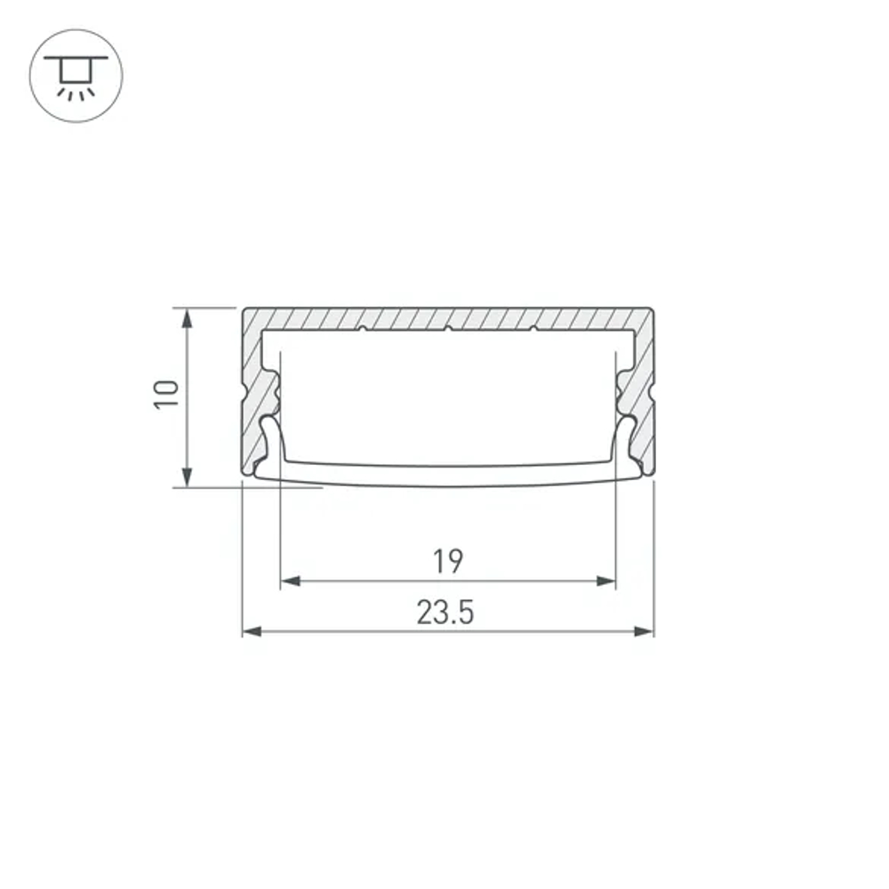 Профиль ARH-WIDE-H10-2000 ANOD (Arlight, Алюминий) 016142