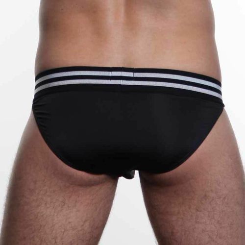 Мужские трусы танга черные HOM Sports Color Therapy Tanga Brief Black