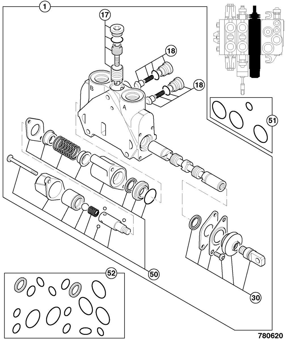 Секция гидрораспределителя JCB 25/222807