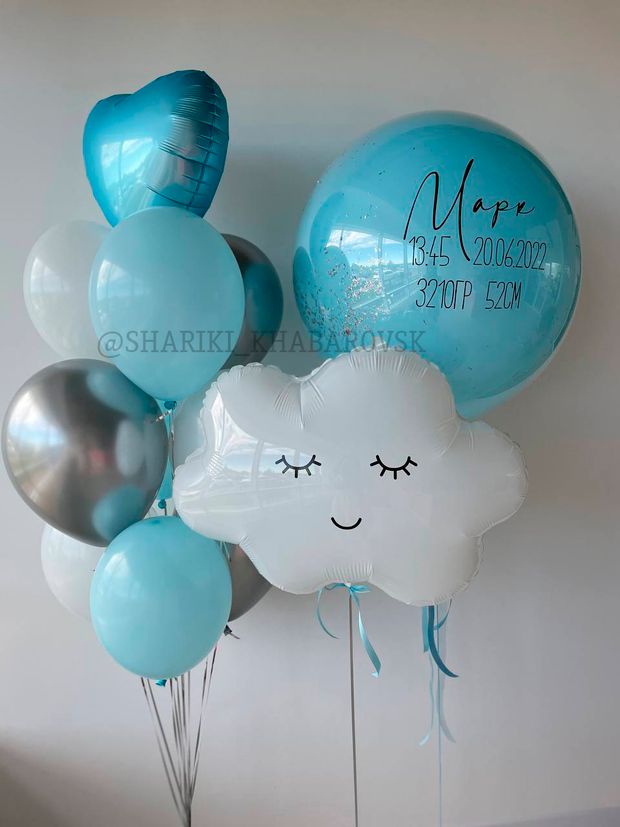 Воздушные шары на выписку для мальчика №8071