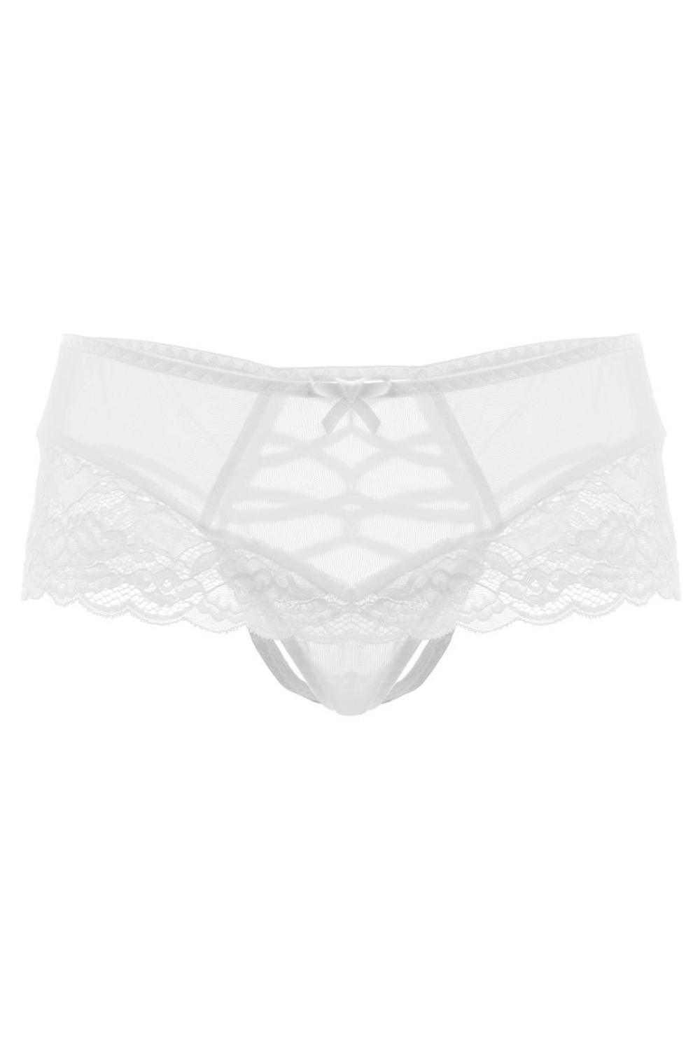 Эротические трусики с имитацией шнуровки Cheryl (Размер: 46-48) (Цвет: белый)