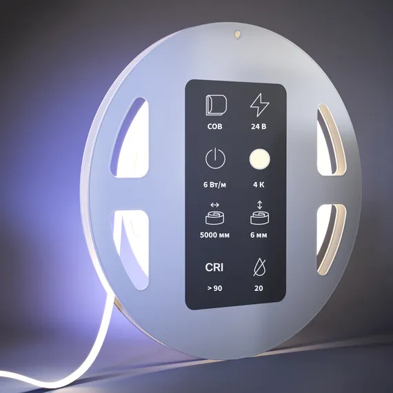 Светодиодная лента Ультра 24В COB 6Вт/м 4000К 5м IP 20 201068 Led Strip 201068