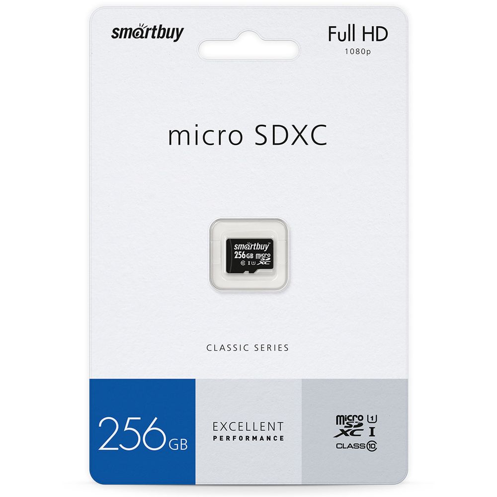 Micro SDHC карта памяти 256 ГБ SmartBay Class 10 UHS-1 с адаптером