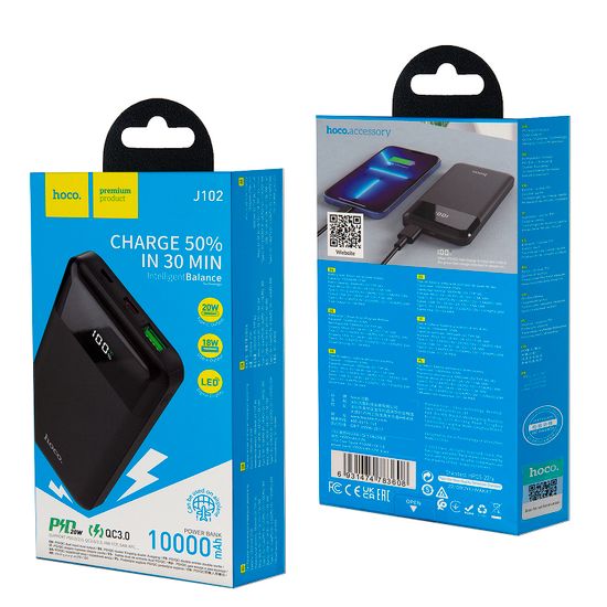 Внешний аккумулятор J102 10000 mAh 20W HOCO черный
