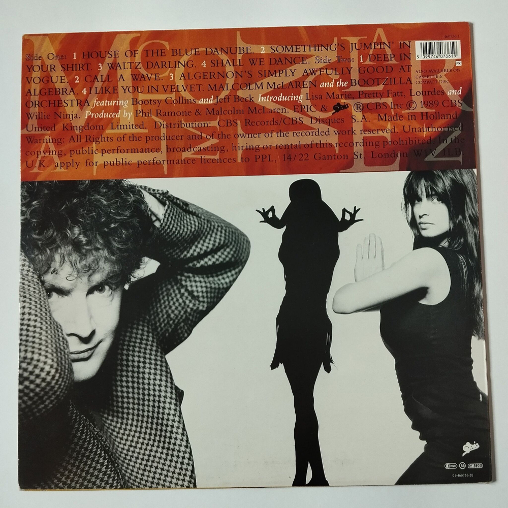 Винтажная виниловая пластинка LP Malcolm McLaren And The Bootzilla Orchestra Waltz Darling (Holland 1989)
