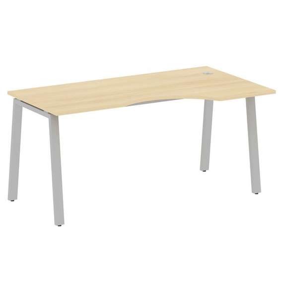 Metal System Стол криволинейный правый на А-образном м/к БА.СА-1 (R) Акация Лорка/Металл Серый 1600*