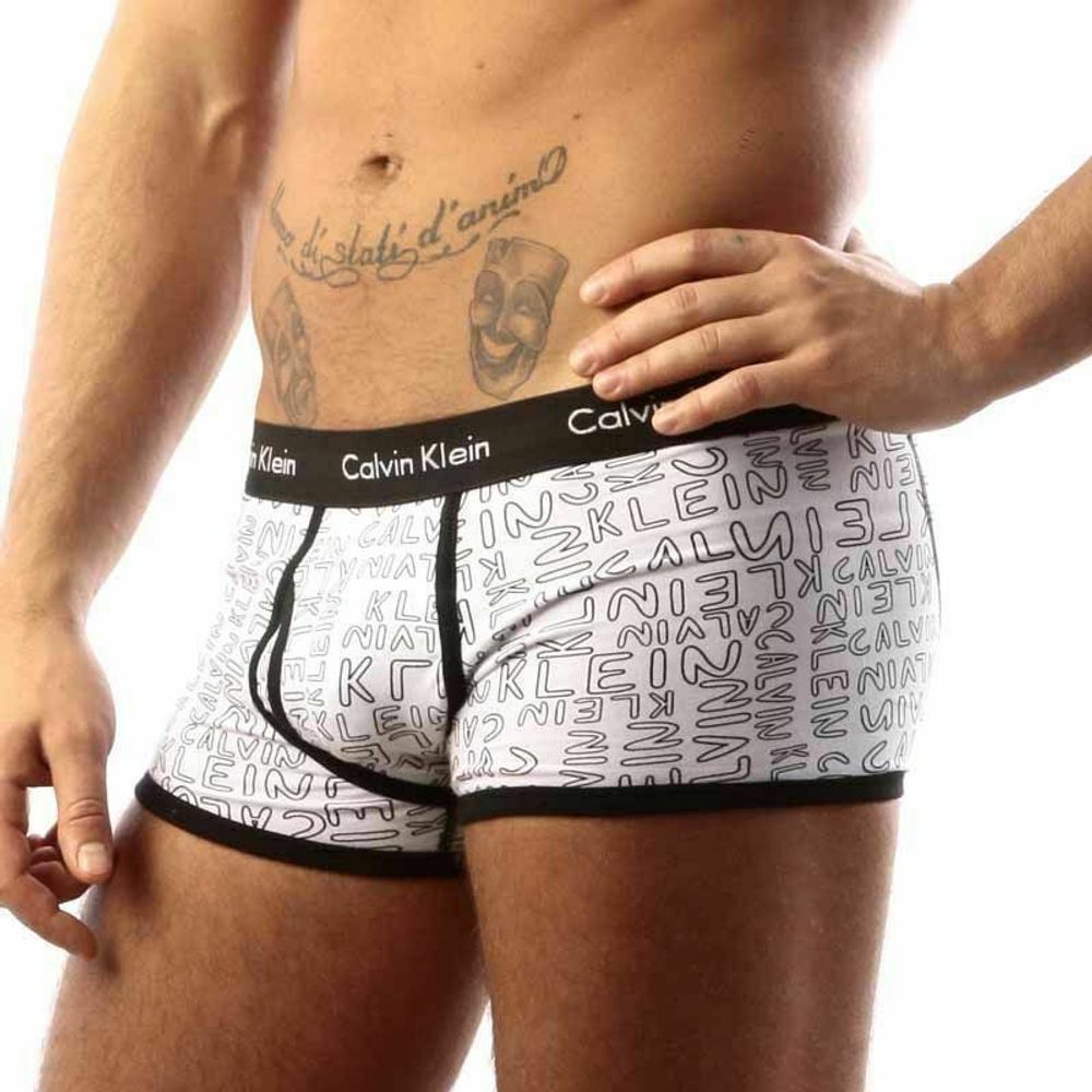 Мужские трусы хипсы Calvin Klein 365 print Black CK